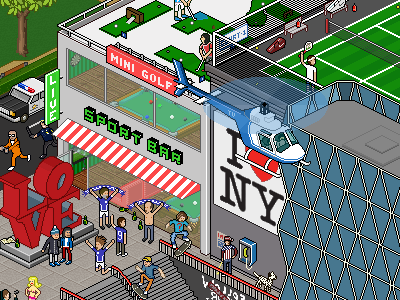 Downtown isometric new york pixel pixel art