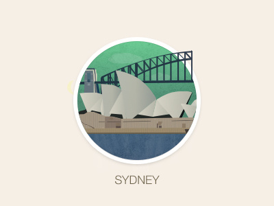 Sydney badge icon illustration sydney