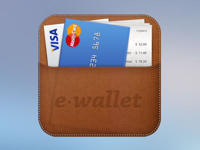 e-wallet iOS app icon aplication icon app icon homescreen icon icon ios leather realistic wallet