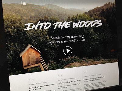 Into the woods display earth flat font forest green nature video woods