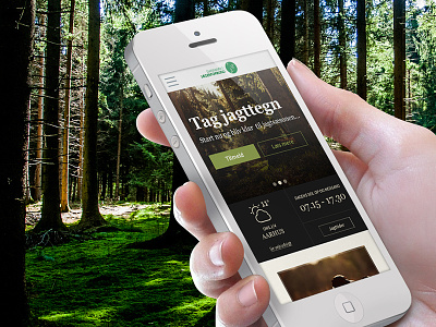 Danish Hunters' Association green hunt hunting mobile nature ui weather webdesign