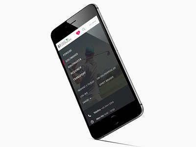 Mobile navigation app dark golf ia menu navigate navigation sport ui