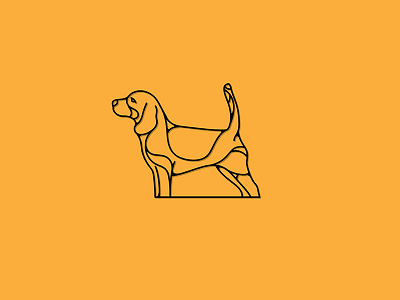 Beagle beagle debut dog dribbble icon invite mustard yellow