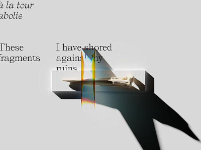 The Waste Land: 100 Years - Composition 10 3d blender branding design glass graphic design long shadow poetry prism prismatic refraction shadow spectrum waste land wasteland