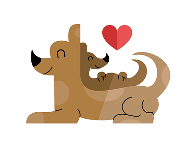 Second day: Pets dog doodle flat illustration vector