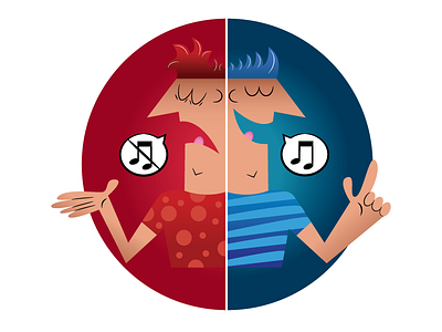 Musicoterapia doodle flat illustration mag magazine music music therapy vector