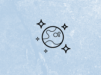 Space icon set. Planet and Stars blue flat design icon icon design moon night planet sky space stars texture