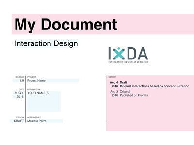 IxDA - Interaction Design Template - Sketch