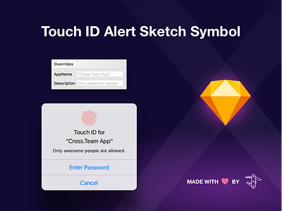 iOS Touch ID Alert - Sketch Symbol ios sketch touch id