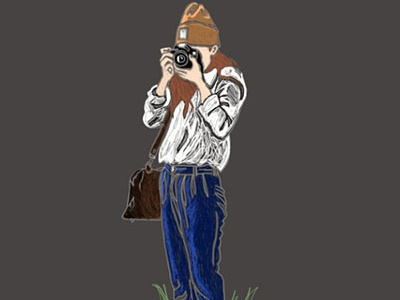 Adventuring camera drawing girl illustration