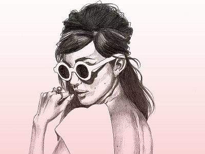 Sunglasses drawing fashion illustration girl gradient illustration pencil photoshop