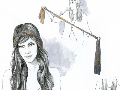 ways to tie a scarf client fashion fashion illustration girl illustration model scarf