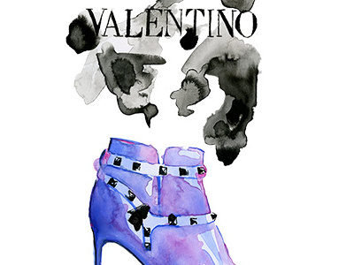 Valentino fashion illustration illustration ink shoes watercolor