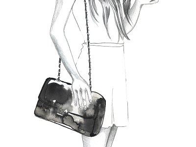 Chanel purse chanel drawing fashion fashion illustration illustration watercolor