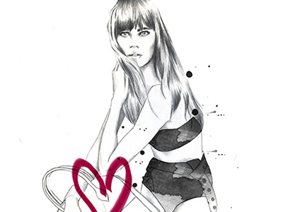 freja drawing fashion fashion illustration freja beha louis vuitton model pencil drawing sketch