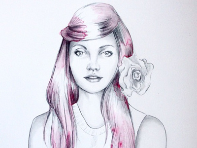 spring is coming drawing fashion illustration flowers girl illustration painting pencil watercolor