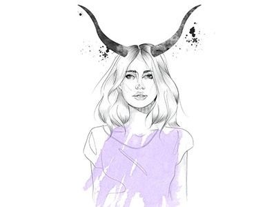 Taurus astrology digital art drawing fashion fashion illustration horoscope illustration model pencil sketch taurus zodiac
