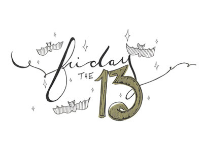 Friday the 13th bats cursive friday fridaythe13th handlettering lettering script typography weekend