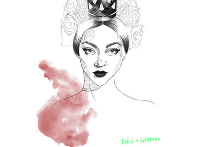 Dolce & Gabbana digital art digital painting fashion drawing fashion illustration grunge illustration model pencil drawing sketch watercolor