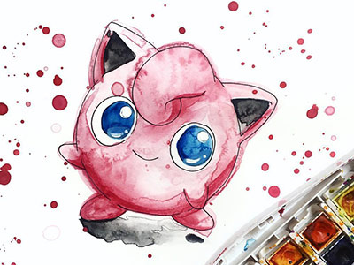Jigglypuff jigglypuff painting pokemon pokemongo watercolor