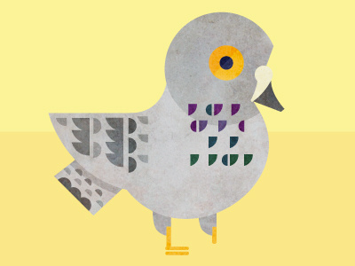 one-footed pigeon illustration