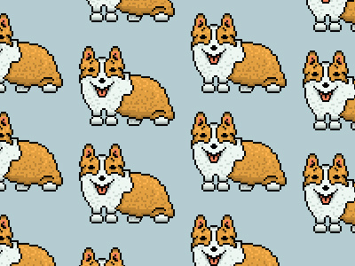 pixel corgis corgis illustration pattern pixels