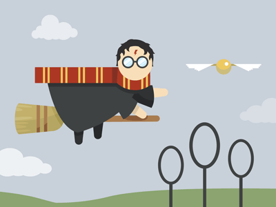 snitch (GIF) harrypotter illustration quidditch