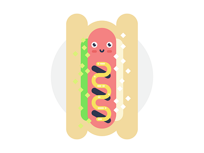 happy hot dog bun character hot dog illustration mustard onions relish