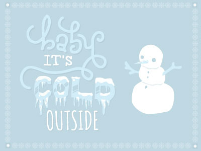 it's cold christmas illustration typography