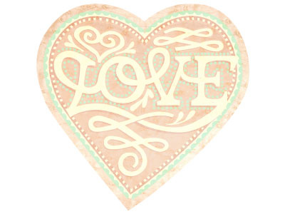 valentine illustration lettering