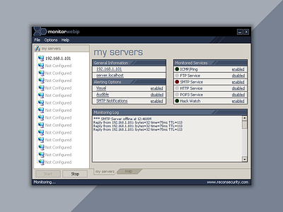 MonitorWebIP (circa 2004) application security windows
