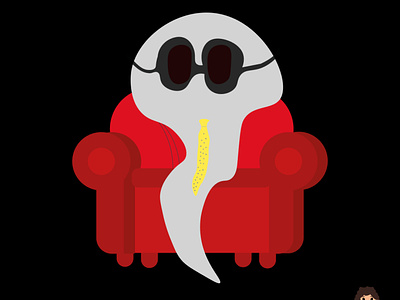 A fashionable ghost psychologist for frustrated ghosts art branding character character design characterdesign characters flat ghost ghost graphics ghosts glamour glasses gothic graphic design illustration minimal modern print vector