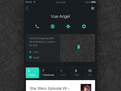 May the Force be with you angel app cinema directions film map movie showtimes star wars ui ux