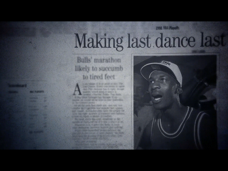 The Last Dance - Newspaper 2d animation basketball broadcast documentary elastic last dance main titles motion graphics