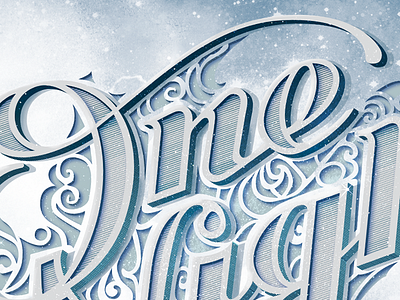 One Night beautiful chavilah dream flourish handlettering lettering silver sparkle stars type typography victorian