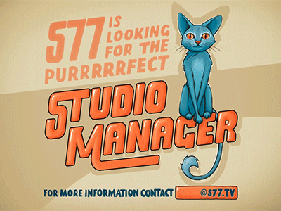 Studio Manager Cat animation blink cat gif handlettering illustration kitten lettering photoshop puppet pin s77 super77