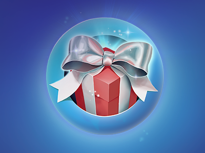 Gift Button app button game gift giftbox icon mobile navigation photoshop ribbon ui user interface