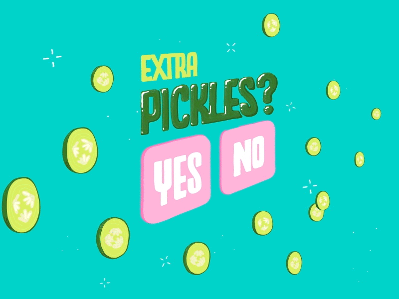Pickles animation illustration liquid pastel pickle pickles slice sparkle transition