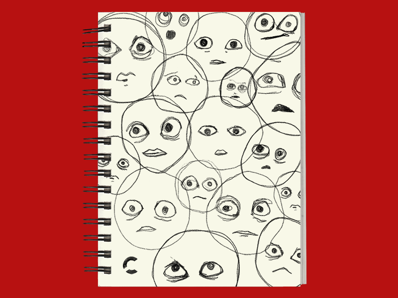 Faces drawing illustration blink eyes cel 2d pencil graphite wacom animation sketch faces