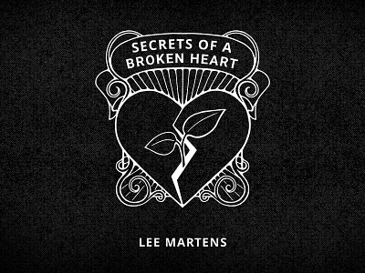 Secrets Of A Broken Heart Cover art black and white book broken cover drawing heart illustration plant secret secret midnight press sprout