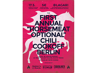 "Horsemeat Optional" Chili Cookoff Berlin berlin chili event horse poster