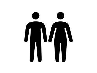 Man and Woman flat icon pictogram solid symbol