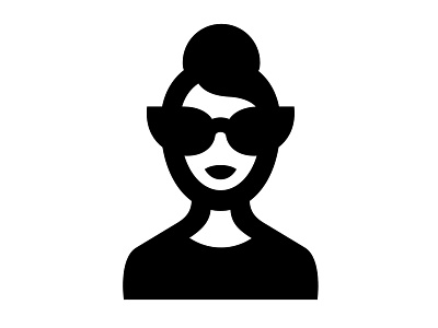 Audrey Hepburn actress black and white bun female icon pictogram shades