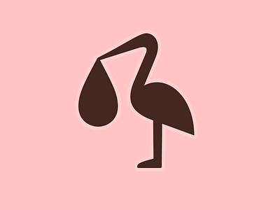 Stork animal icon nature simplified symbol