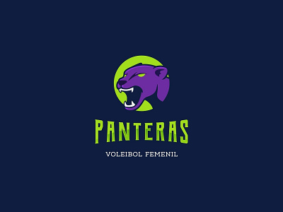 Panteras animallogo branding design graphic design green illustration lettering logo logotype panther pantherlogo panthers purple sportlogo sports typography vector voleibol voleyball