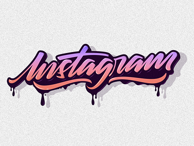 Instagram brushpen calligraphy color design drip graphic design handmade handmade type icon instagram lettering logo logotype typography vector