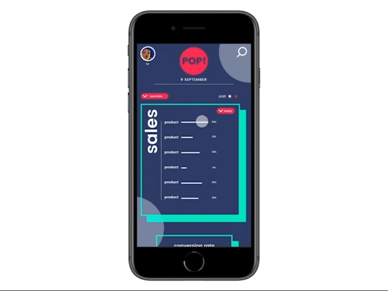 Pop! Business Management App business customer experience management minimalist mobile mobile app mobile ui modern popart ui ux