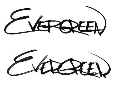 Evergreen gritty handwriting sharpie typography