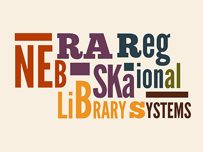 Nebraska Regional Library Systems Logo chunk league gothic logo nebraska state shaped trendy typography