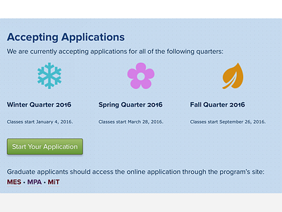 Application Seasons